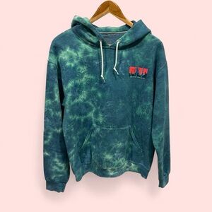 Cool teal tie dye Death Valley hoodie Artist Union soft cozy Sz Medium